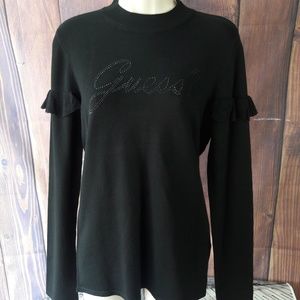 Guess Embellished  Back Sweater Womens Size XL Jet
